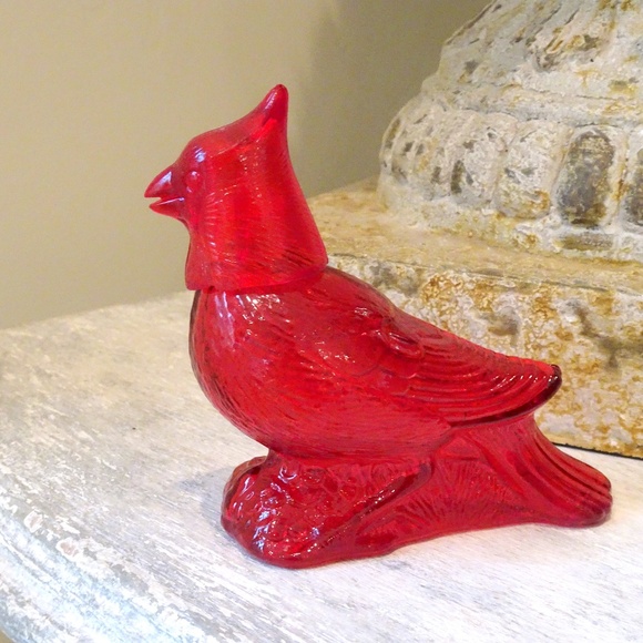 Vintage 1970s Avon Red Glass Cardinal Empty Perfume Bottle Decor - Bottle Only! - Picture 5 of 9